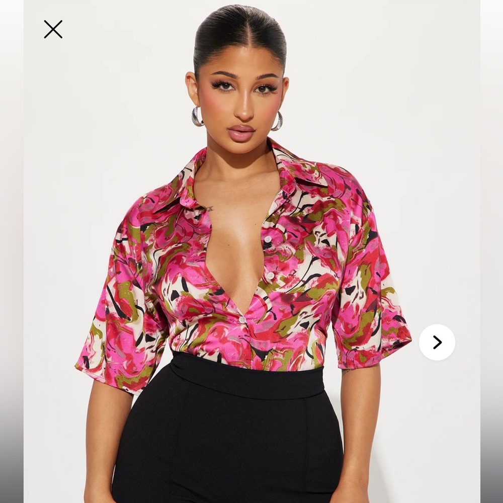 Ava Abstract Shirt - Fuchsia/combo